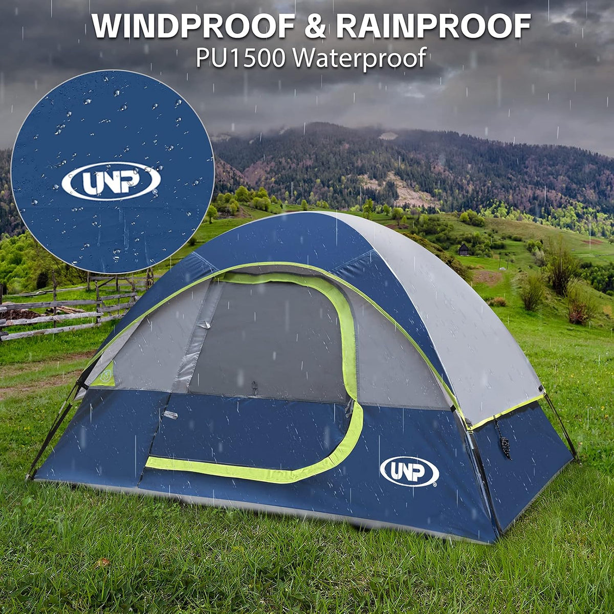 Camping Tent 2-3 Person Portable Outdoor Shelter Hiking Festival Travel UNP