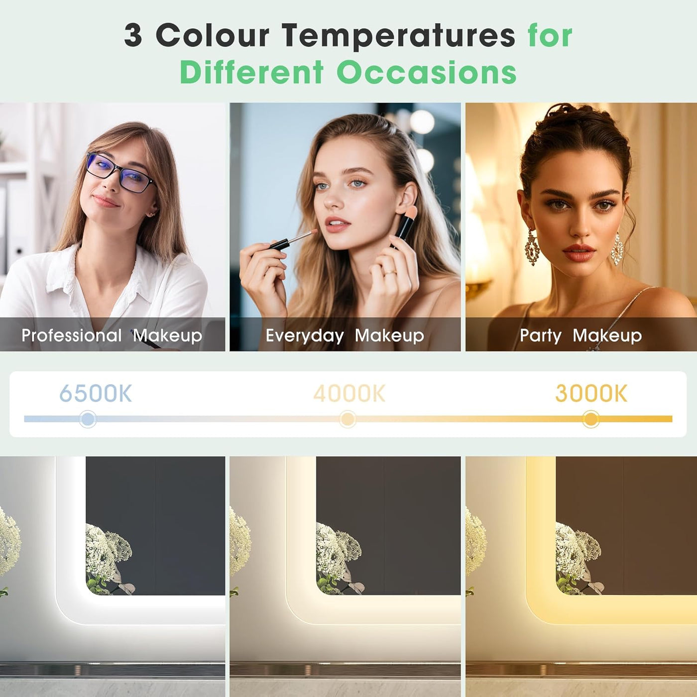Bluetooth Bathroom LED Mirror 500x700 Anti Fog Dimmable S'bagno