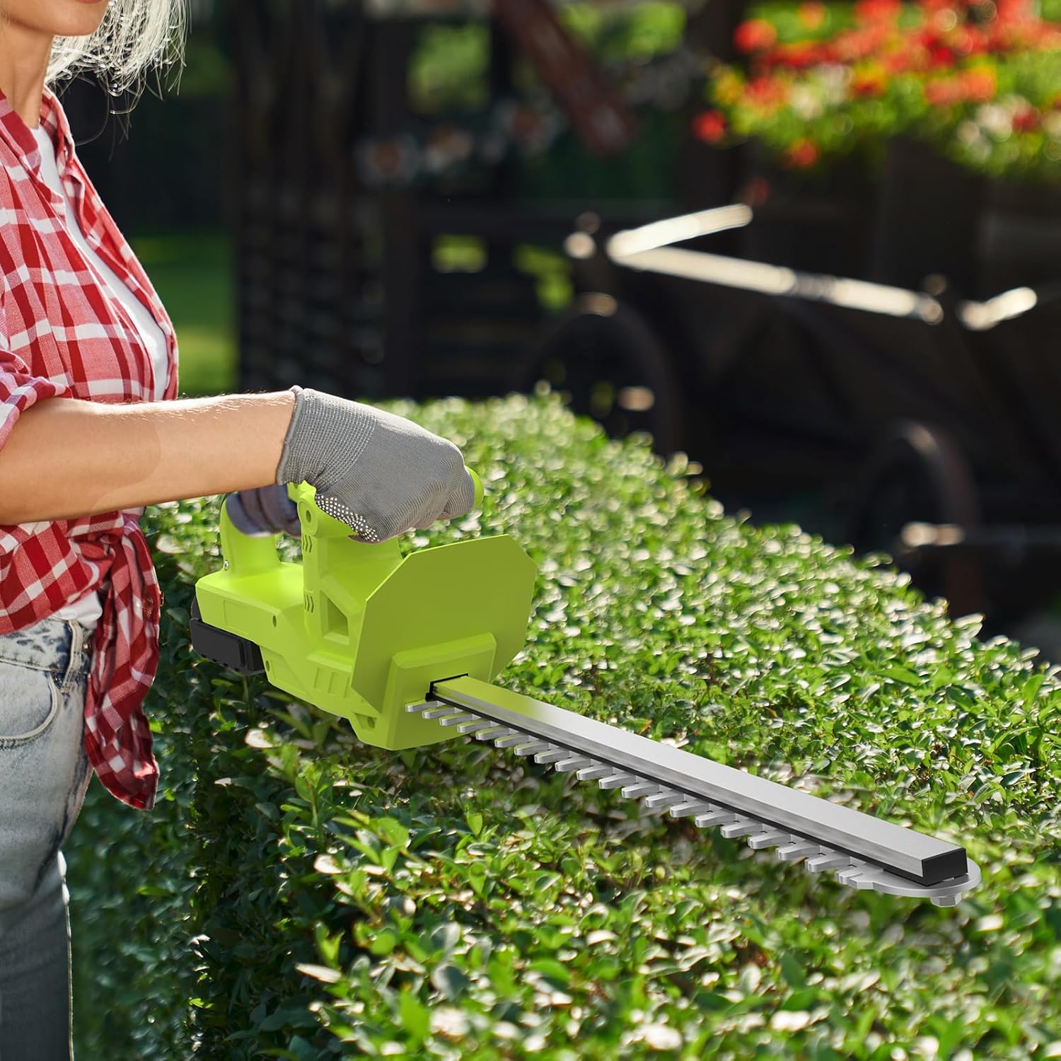 Cordless Hedge Trimmer 21V 50cm Dual Blade 2 Battery 750W VOERJIA