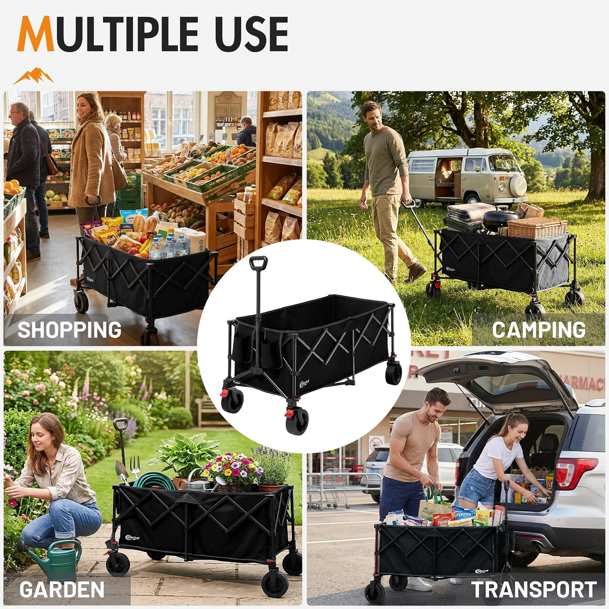 Festival Trolley 300L Heavy Duty Folding Beach Camping Wagon Portal Ultra-Fold