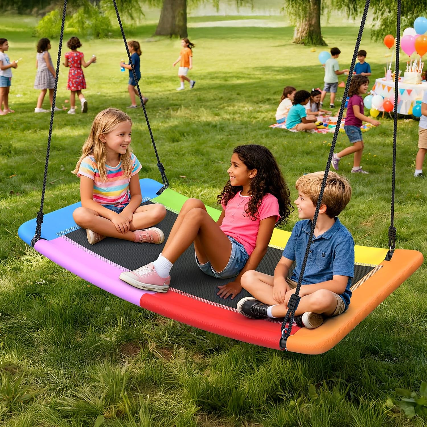Tree Swing 60 Inch Giant Platform 326kg Weatherproof Kids Adults Trekassy Outdoor