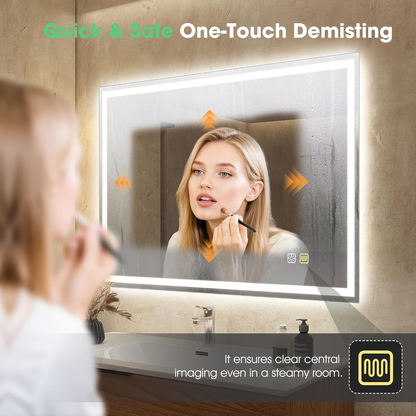 Bathroom LED Mirror 800x600 Anti Fog Dimmable IP44 Memory S'bagno