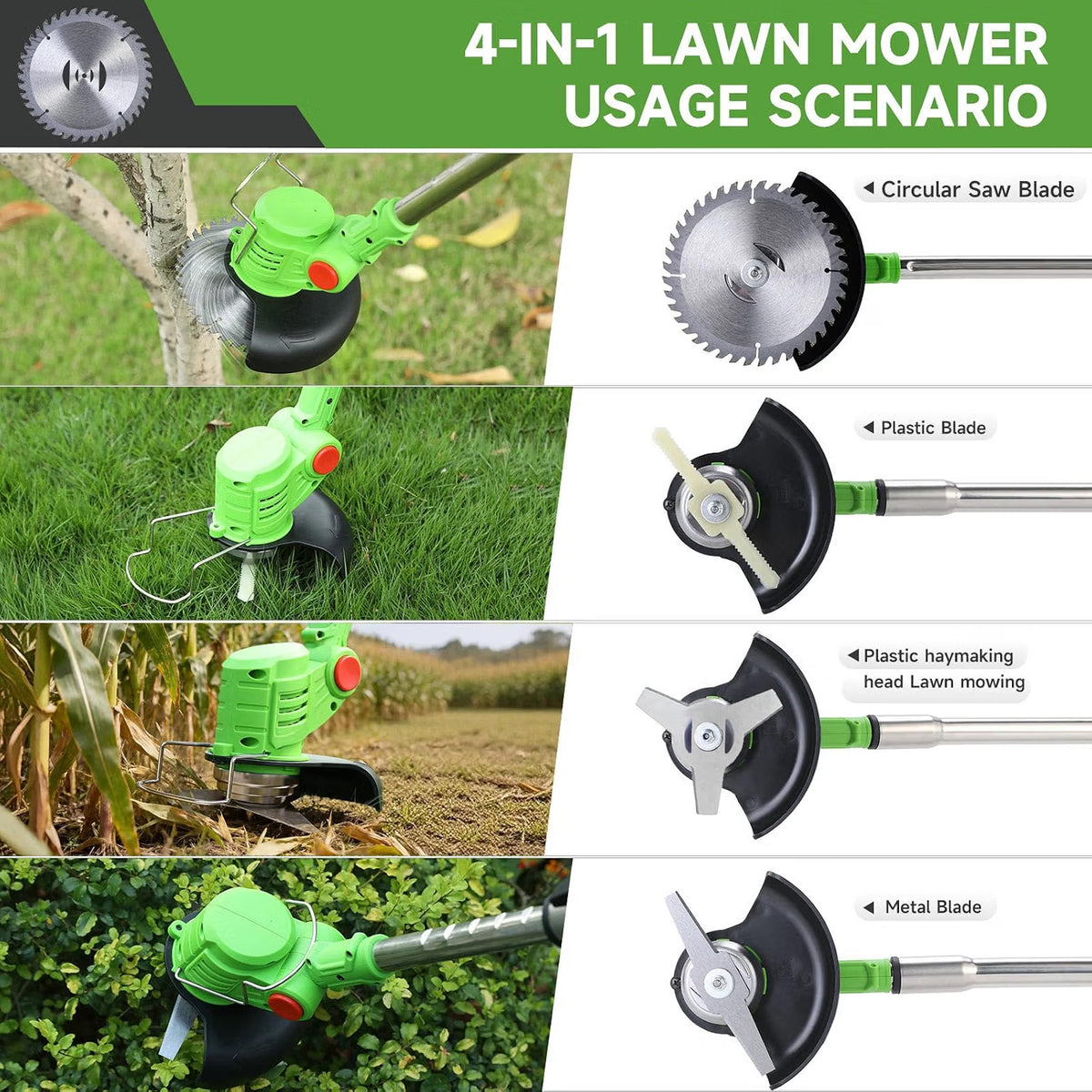 Cordless Strimmer 21V Grass Trimmer 2x2.0Ah Batteries Garden Edge Cutter Mower Kit