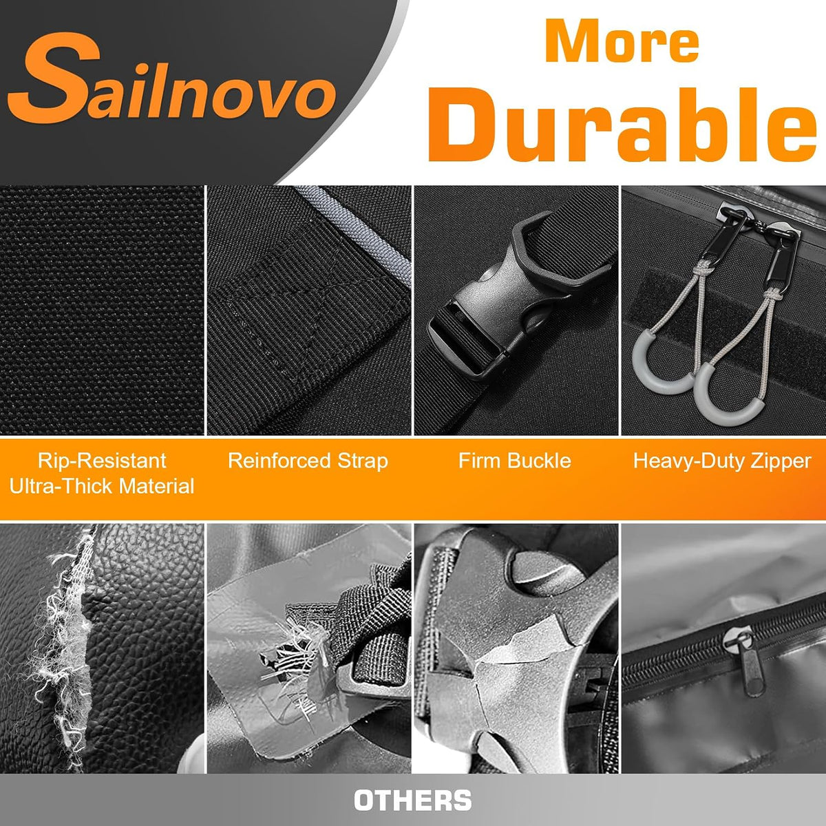 Car Roof Bag 407L Waterproof Foldable Soft Roof Box Cargo Carrier Sailnovo Travel