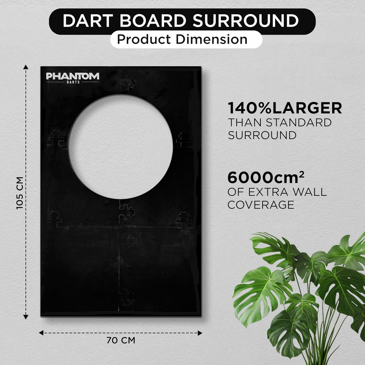 Dartboard Surround XL 105x70cm EVA Foam 6 Piece Wall Protector Felt Darts Backboard