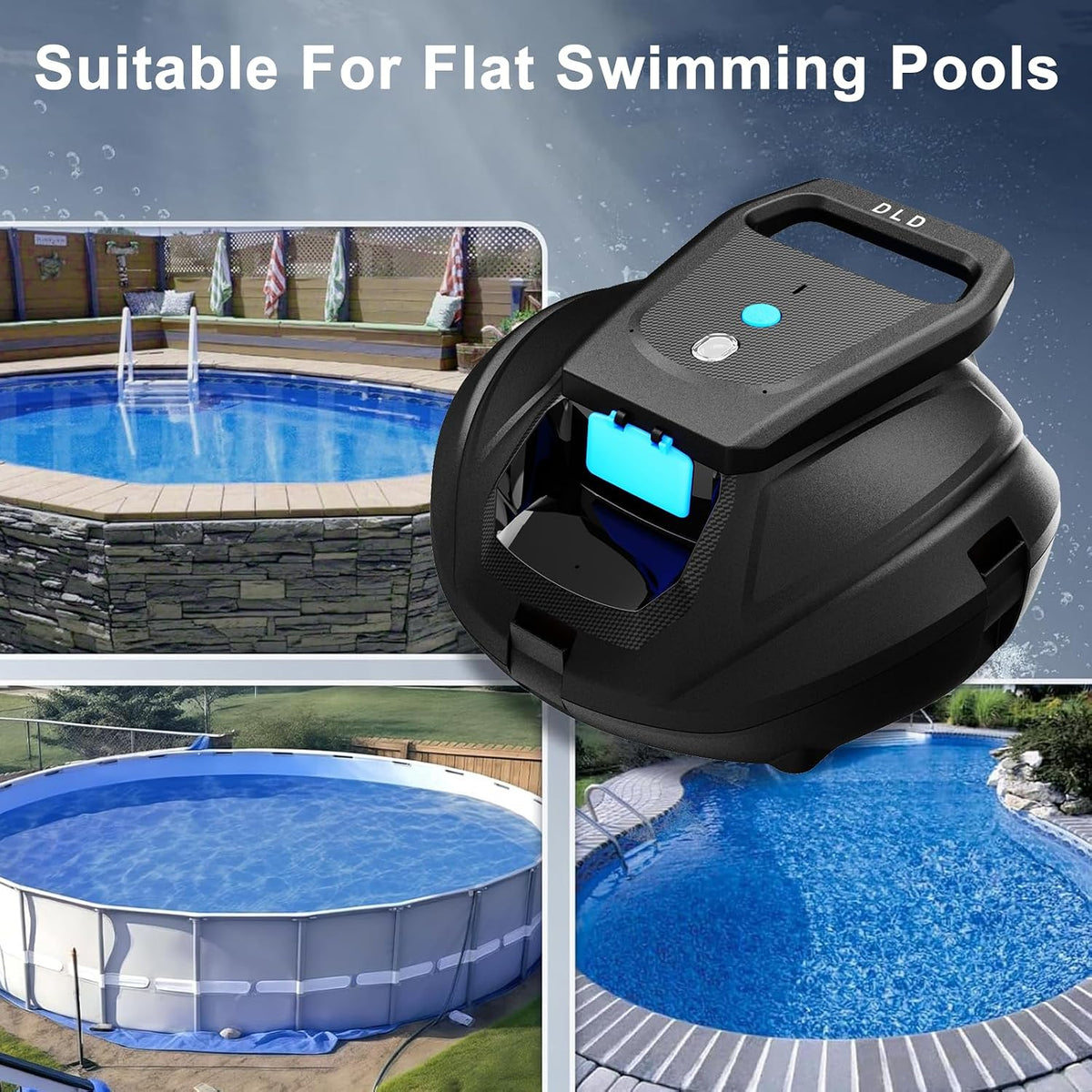 Cordless Robotic Pool Cleaner 4000mAh 120 Min 90m2 Automatic Parking D L D (Broken)