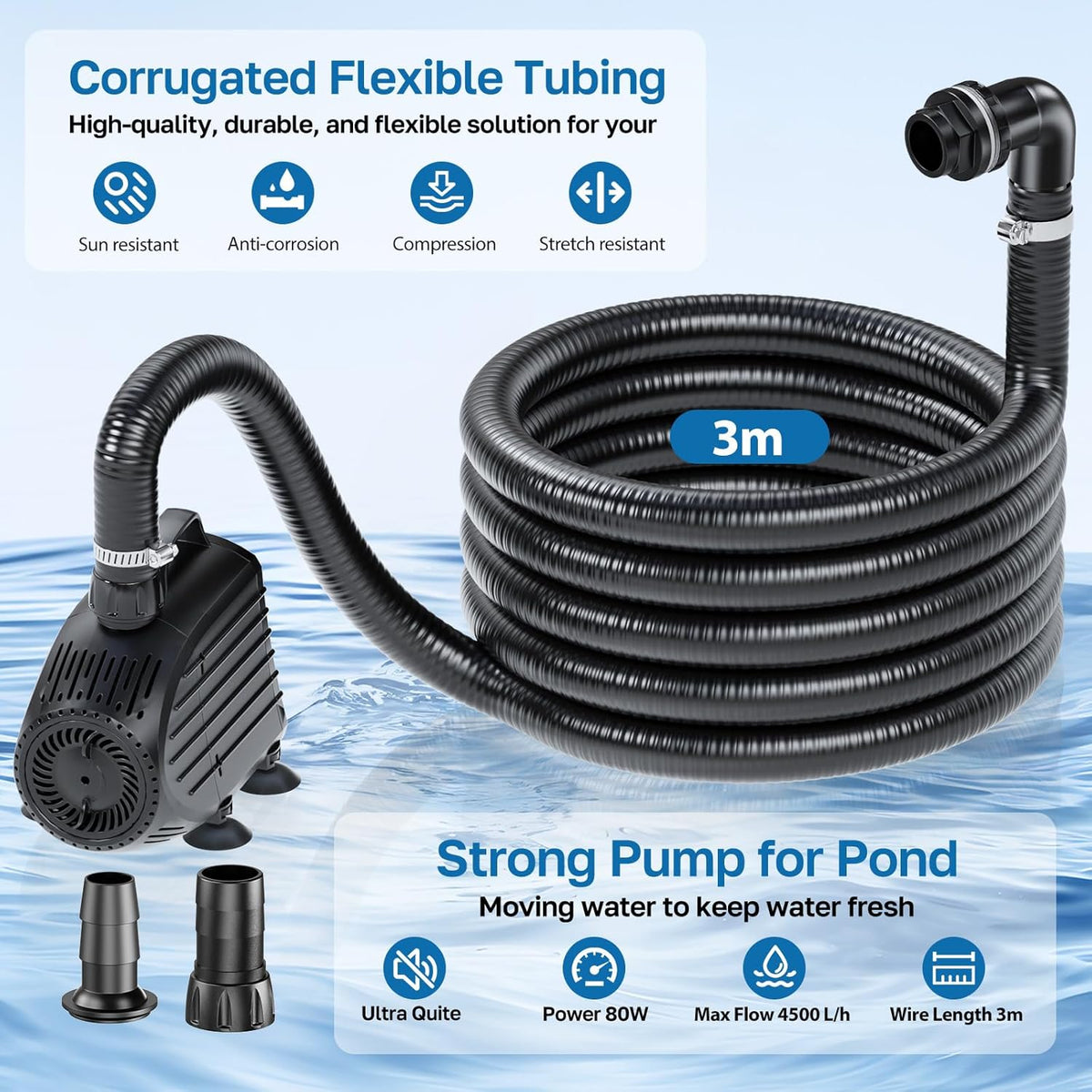 Pond Waterfall Filter Kit Outdoor Garden Pond Water Feature Streams POPOSOAP