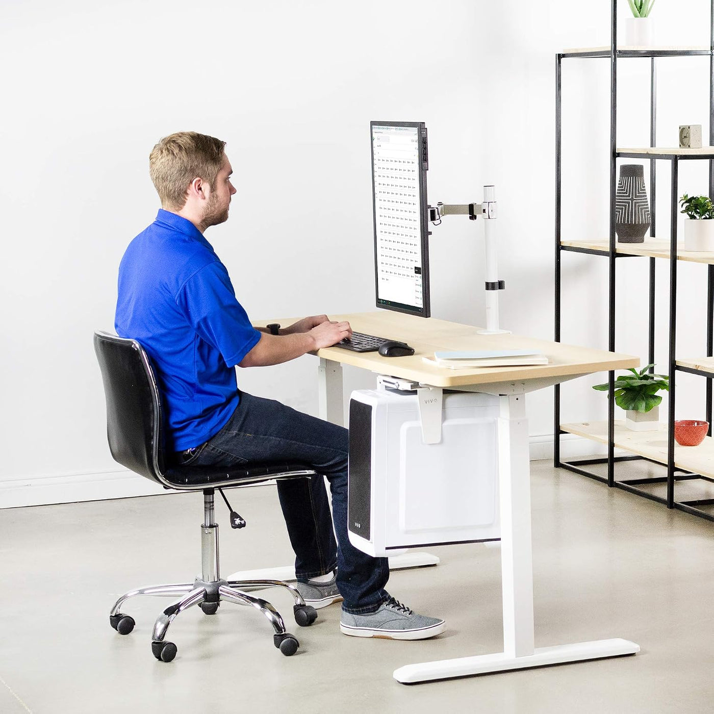 Single Monitor Arm 32 Inch 38 Ultrawide Adjustable VESA White VIVO