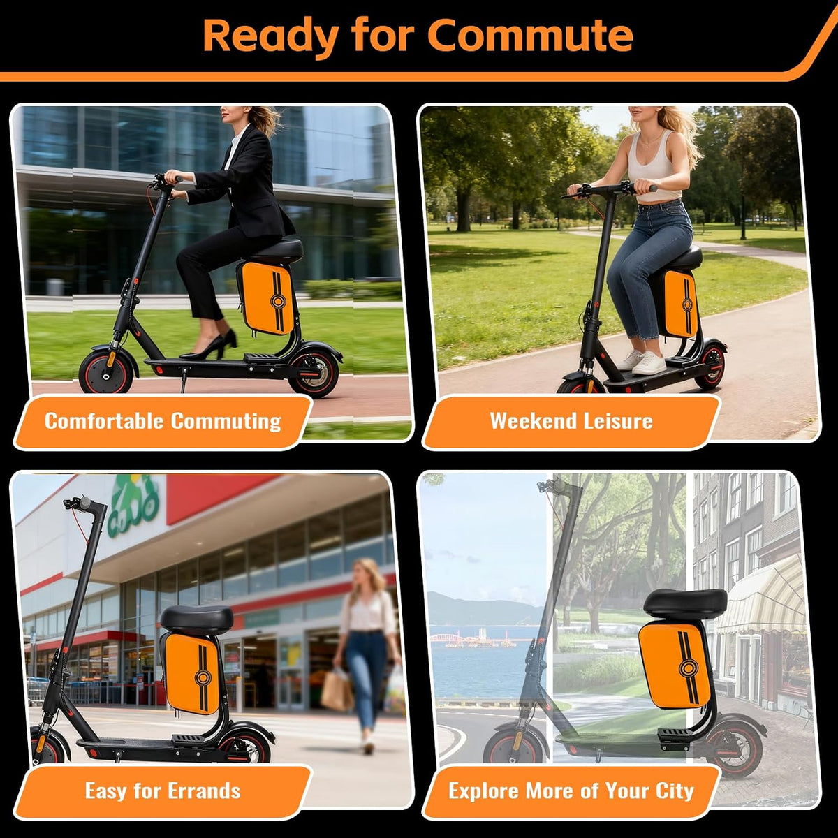 Electric Scooter Seat Xiaomi M365 Pro Series Adjustable Saddle Storage Bag Kit