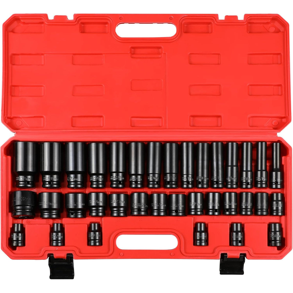 Impact Socket Set 35PCS 1/2 Inch Drive Deep Sockets Workshop Mechanic Tool Kit