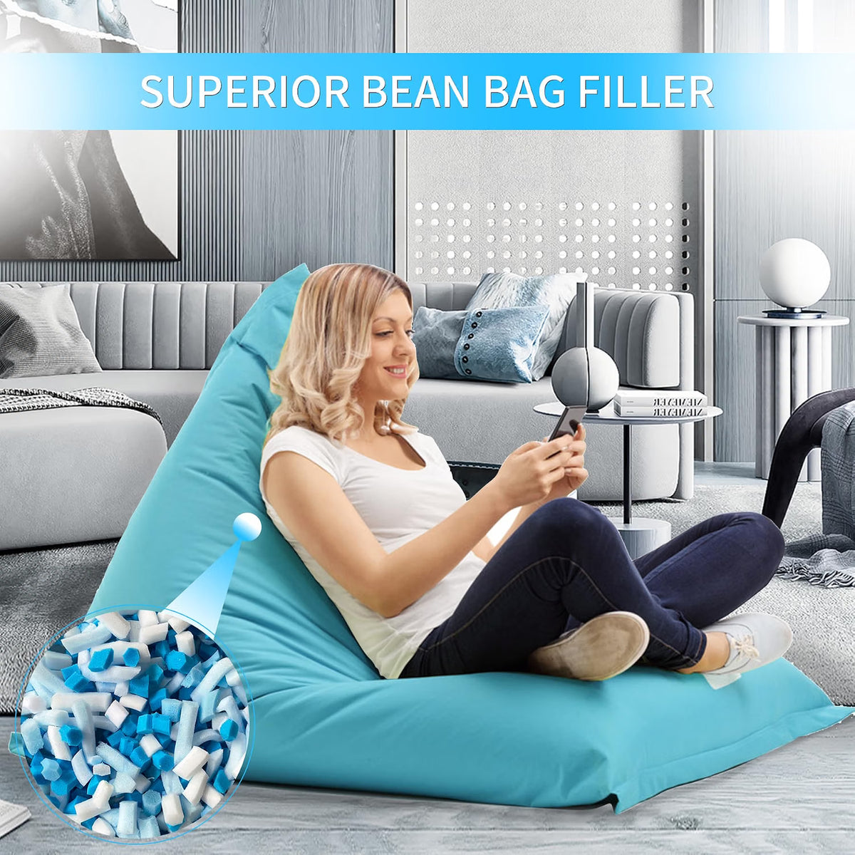 Memory Foam Filling 6.6KG Shredded Gel Bean Bag Chair Cushion Filler Refill Foam