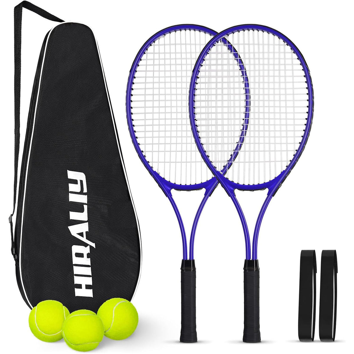Tennis Rackets Set 27 Inch 2 Racquets 3 Balls Overgrips Carry Bag HIRALIY Outdoor