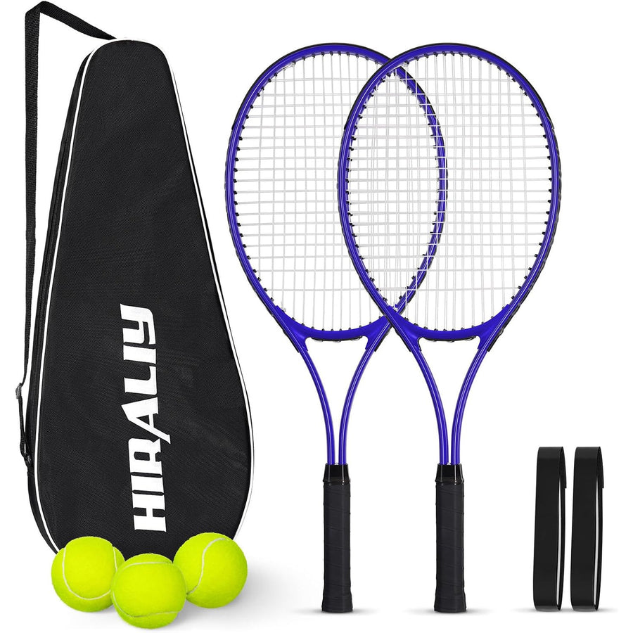 Tennis Rackets Set 27 Inch 2 Racquets 3 Balls Overgrips Carry Bag HIRALIY Outdoor