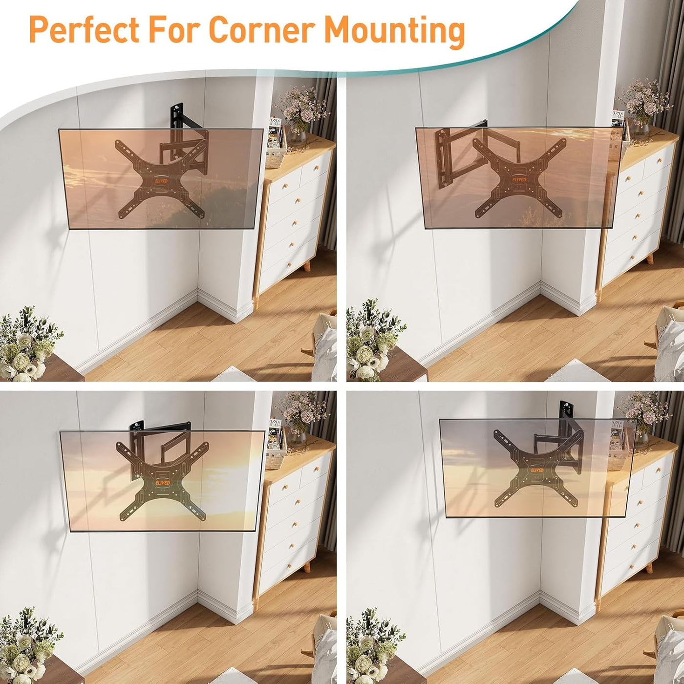 Long Reach TV Wall Bracket 26-60 Inch Full Motion Mount ELIVED
