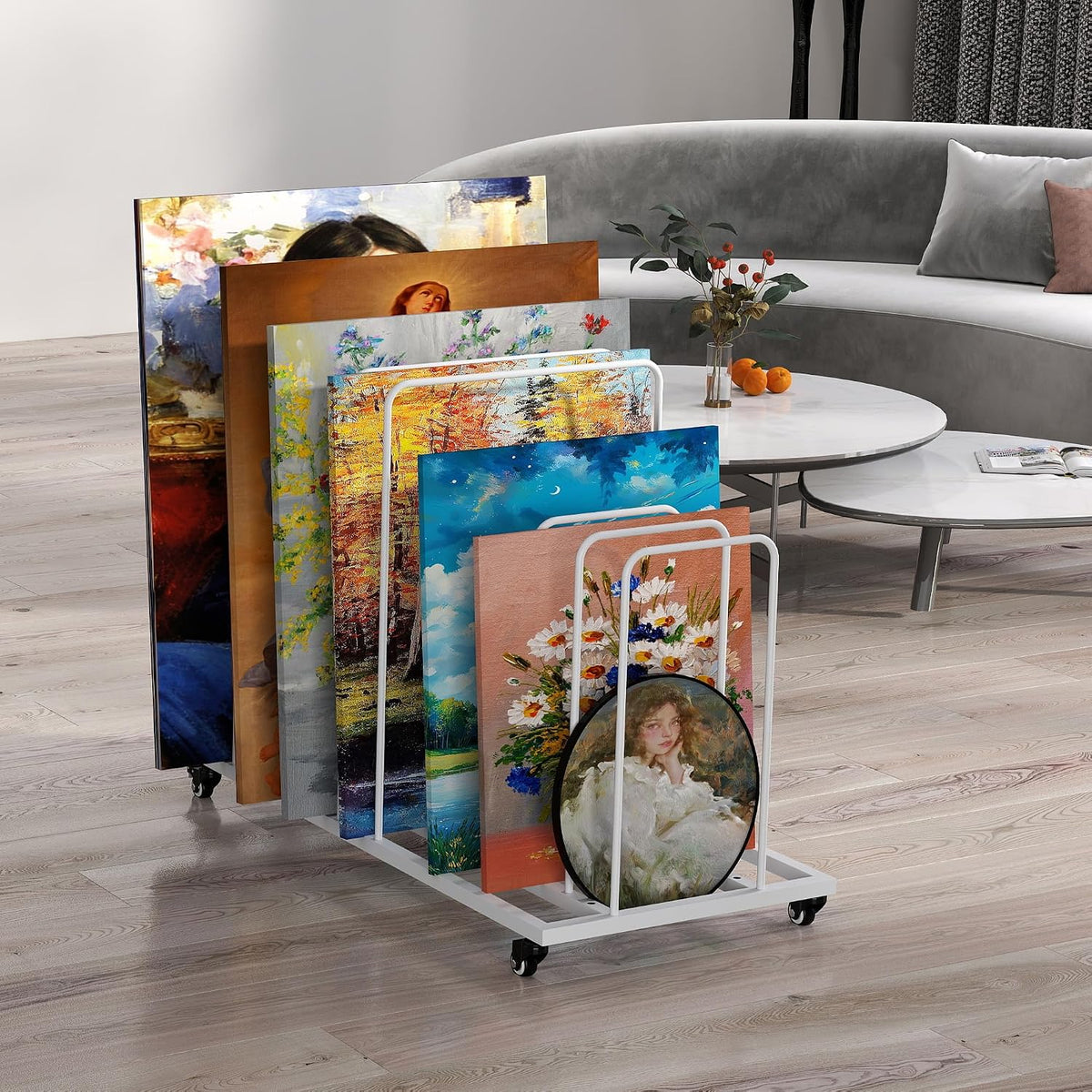 Art Drying Rack Adjustable Canvas Storage Display with Wheels lesolar Classroom
