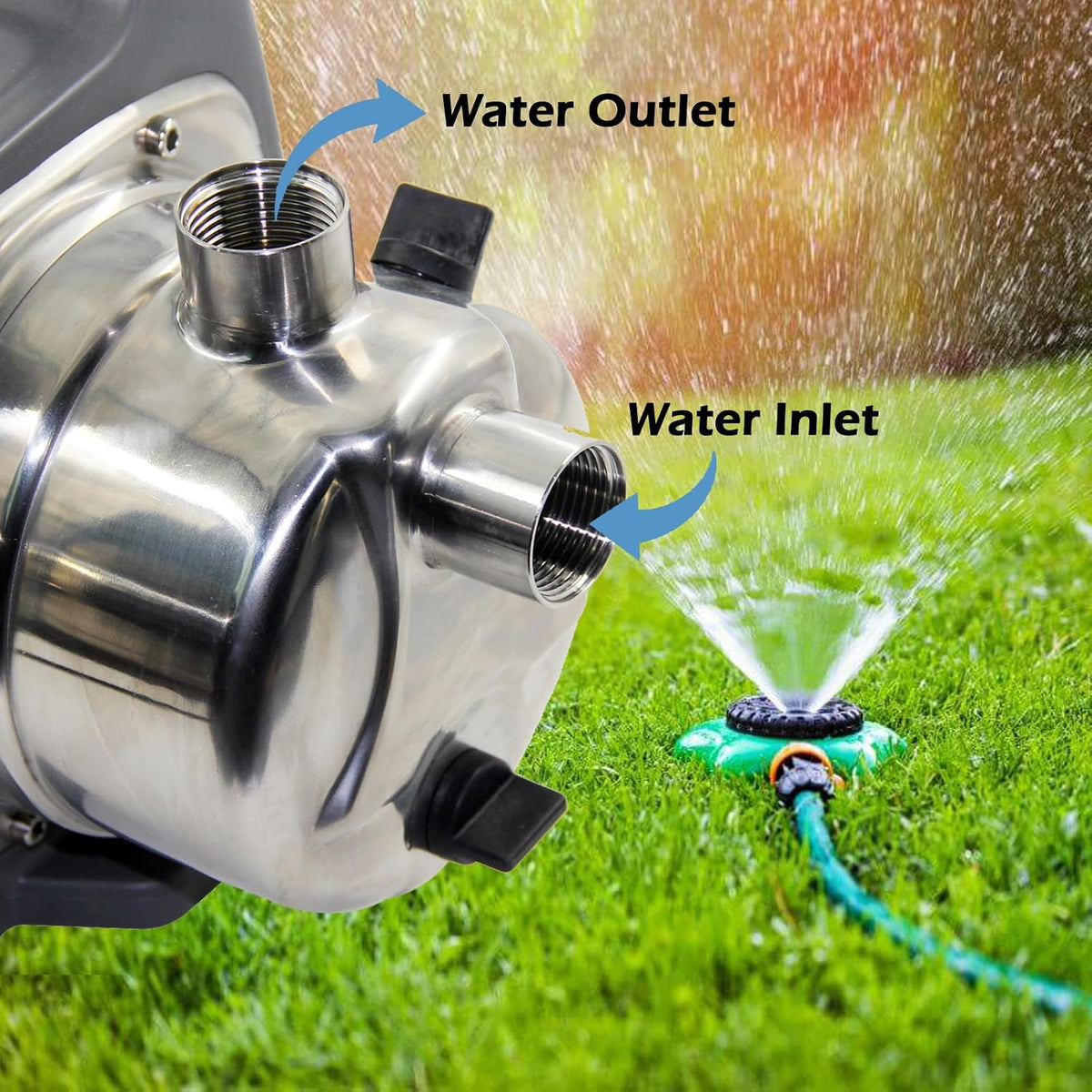 Garden Booster Pump 1200W 3500L/H 4.6 Bar Stainless Steel Jet Pump VEATON 46m