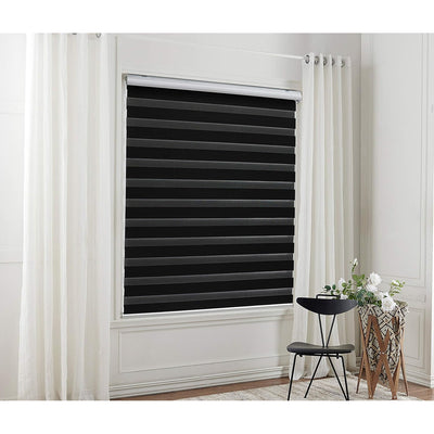 Zebra Roller Blind 115x150cm Day Night Window Curtain Black Taiyuhomes