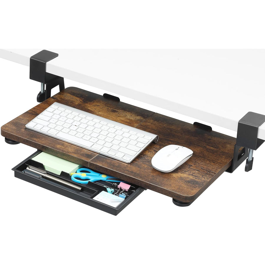 Maximize desk space with the ETHU under-desk keyboard tray. Easy to install, compact, and ergonomic, it enhances comfort while saving space.