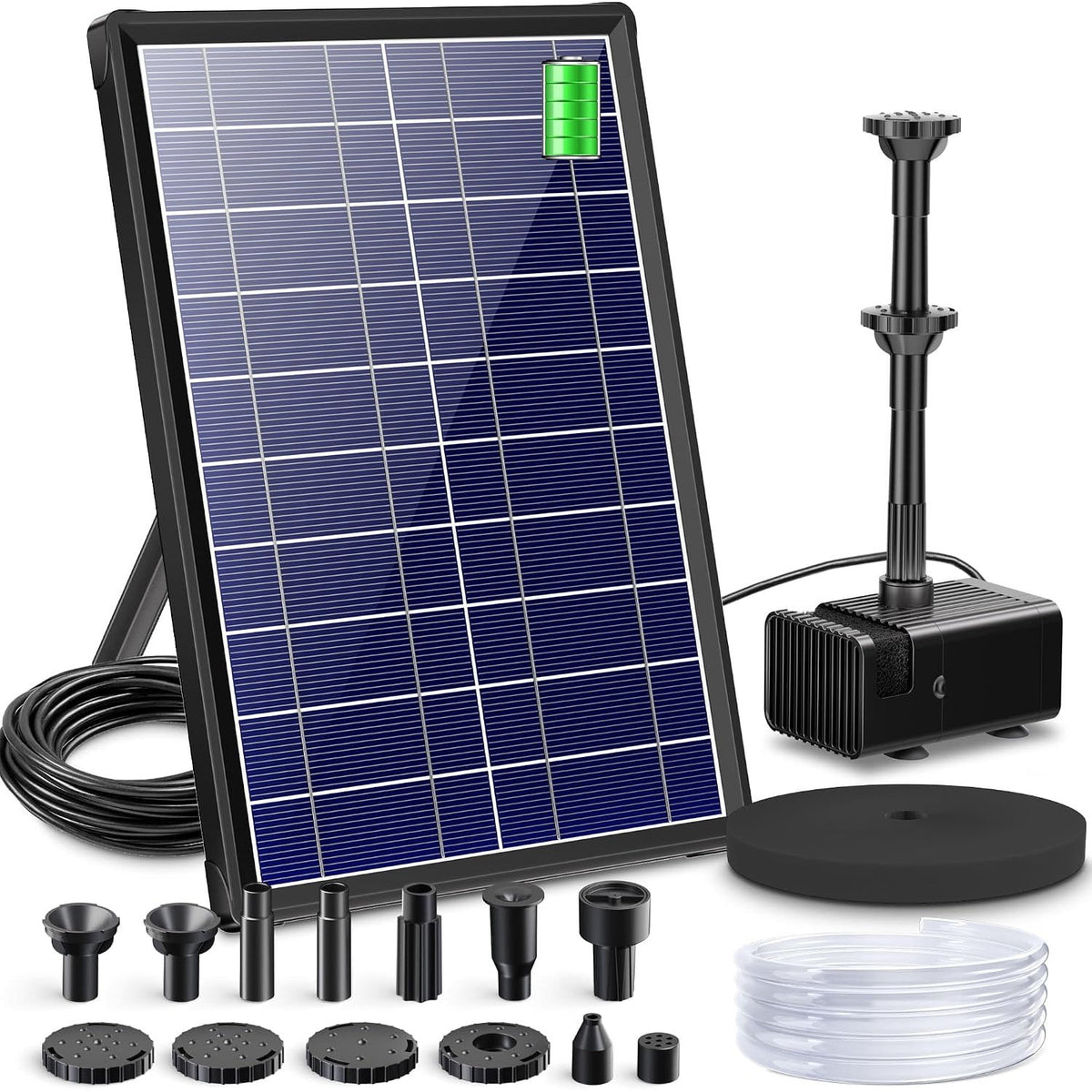 Solar Water Fountain 8W 3600mAh Battery Pump for 600L Garden Pond  Biling Outdoor