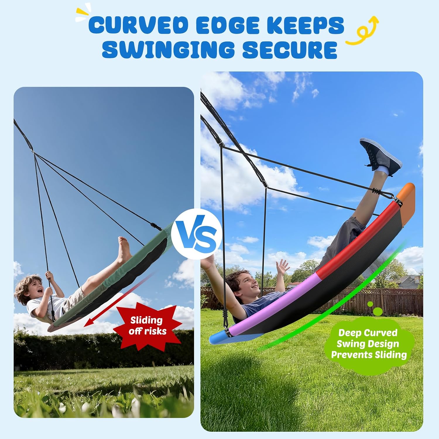 Tree Swing 60 Inch Giant Platform 326kg Weatherproof Kids Adults Trekassy Outdoor