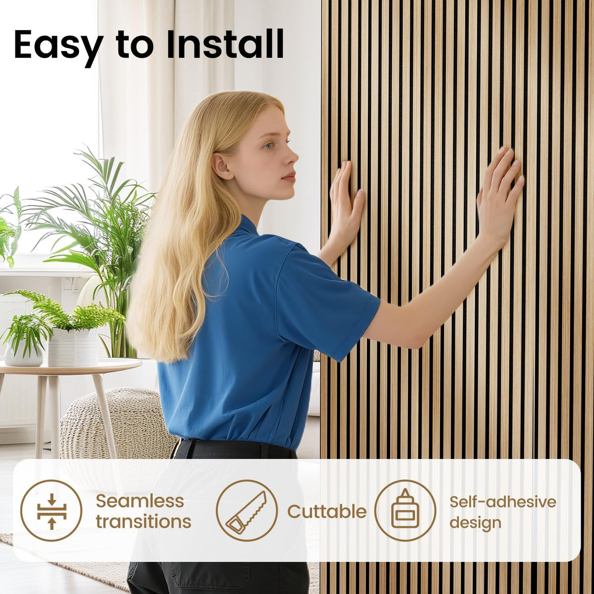Acoustic Wall Panels 2 Pack Walnut Wood Veneer Self Adhesive NRC 0.75 3D Decor