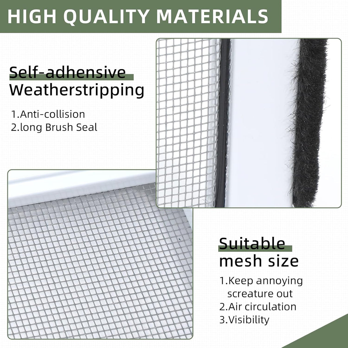Adjustable Window Screen 40x55-102cm Sliding Aluminum Anti Mosquito Mesh FLYZZZ