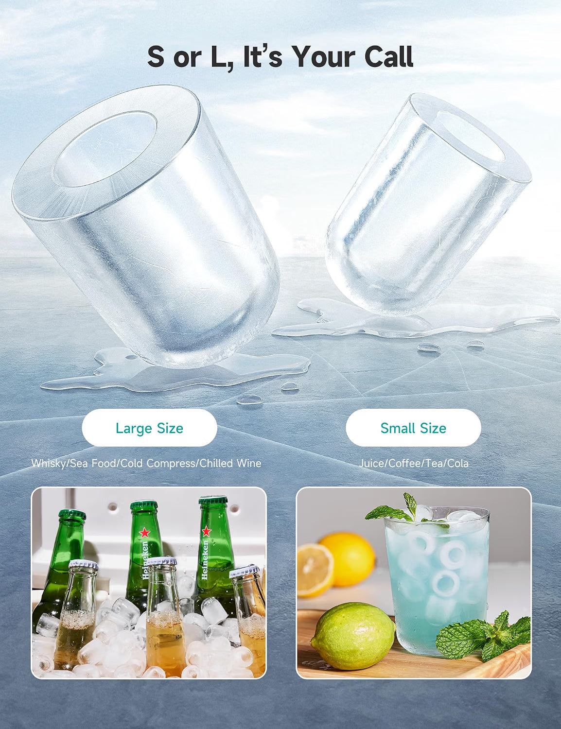 Ice Maker Machine 6 Min Fast Ice 2 Sizes Self Cleaning Countertop HiCOZY D4 Home
