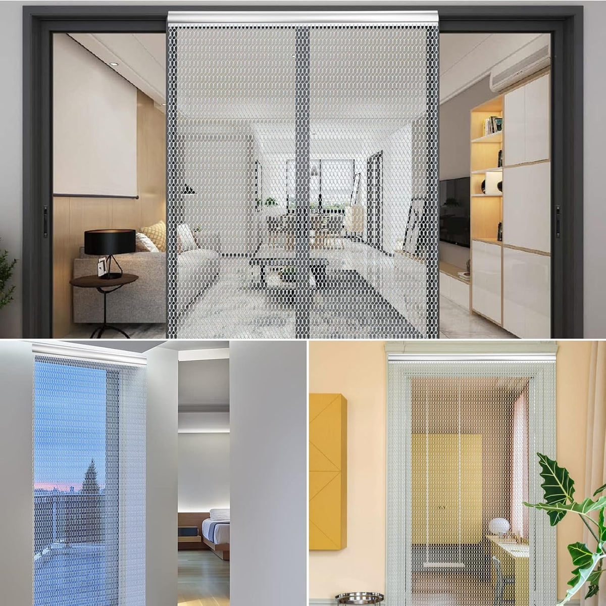 Aluminium Chain Fly Screen 90x200cm Door Curtain Metal Insect Blind Pest Control