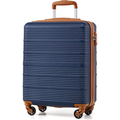 Cabin Suitcase 55x40x20cm Carry On Luggage Blue Brown EasyJet Travel COOLIFE