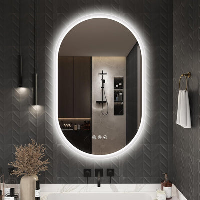 Oval LED Bathroom Mirror 500x800 Bluetooth Anti Fog Dimmable S'bagno