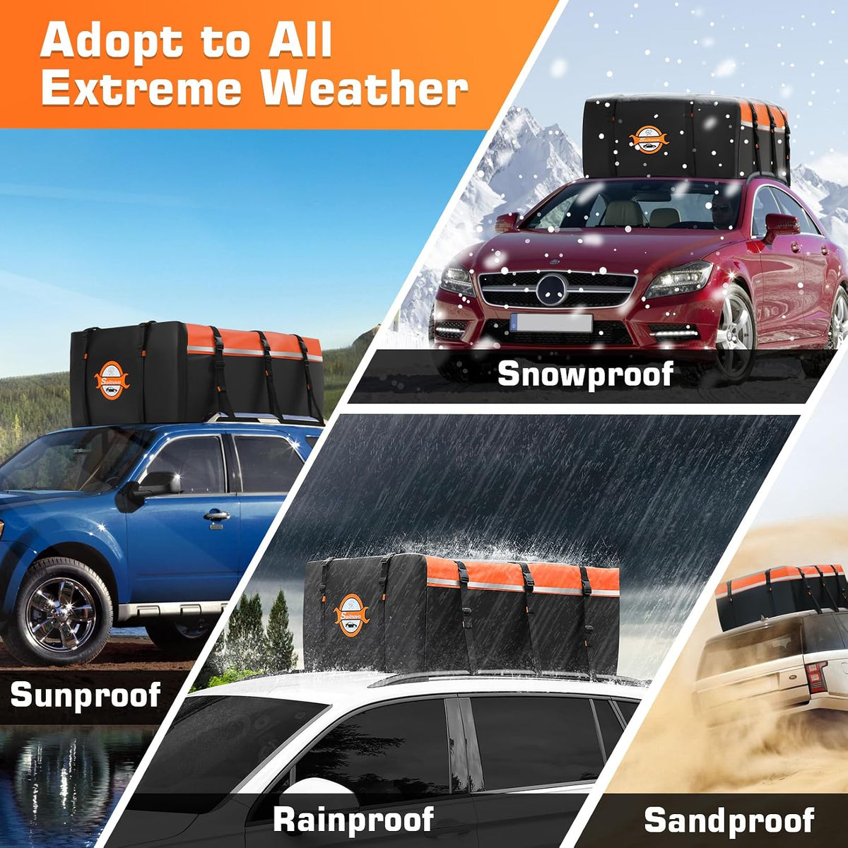 Car Roof Bag 555L Waterproof Foldable Soft Roof Box Cargo Carrier Sailnovo Travel