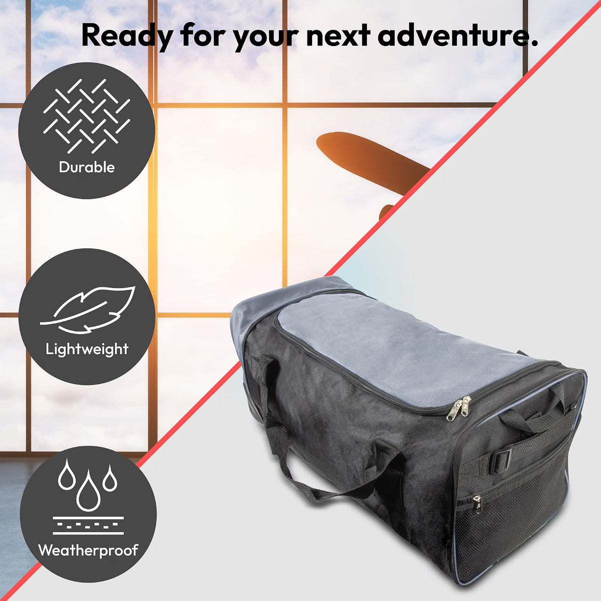 Large Foldable Suitcase Wheeled Holdall Travel Bag with Wheels Lightweight iN Bag