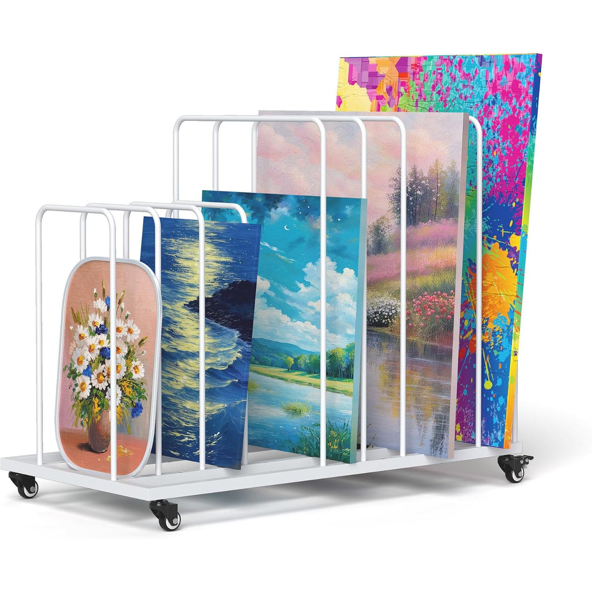 Art Drying Rack Adjustable Canvas Storage Display with Wheels lesolar Classroom