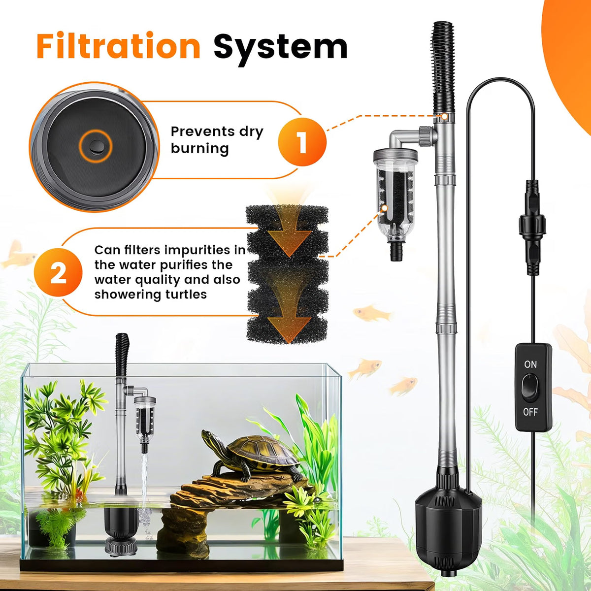 Aquarium Gravel Cleaner 1350LPH 15W Electric Vacuum Water Changer Filter hygger