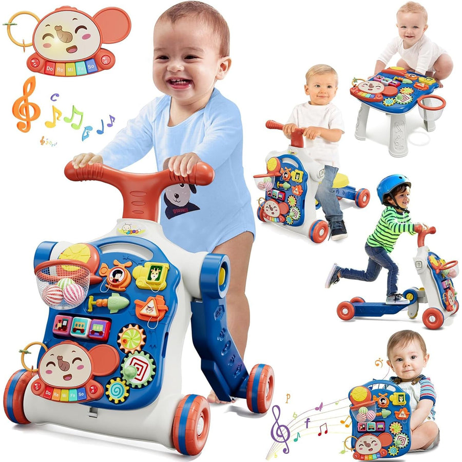Baby Walker 5 in 1 Activity Push Walker Sit to Stand with Music HYES