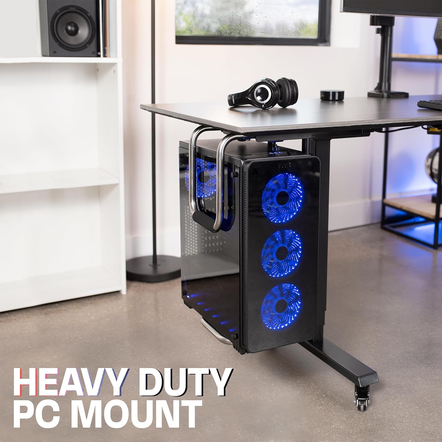 Under Desk PC Mount Heavy Duty Adjustable Computer Case Holder 66lbs VIVO