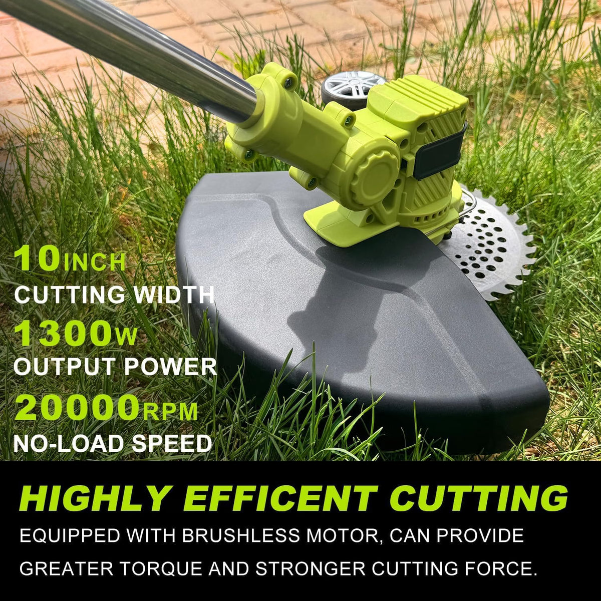 Cordless Strimmer 21V Brushless 30cm Grass Trimmer 2x3.0Ah Batteries Edge Cutter