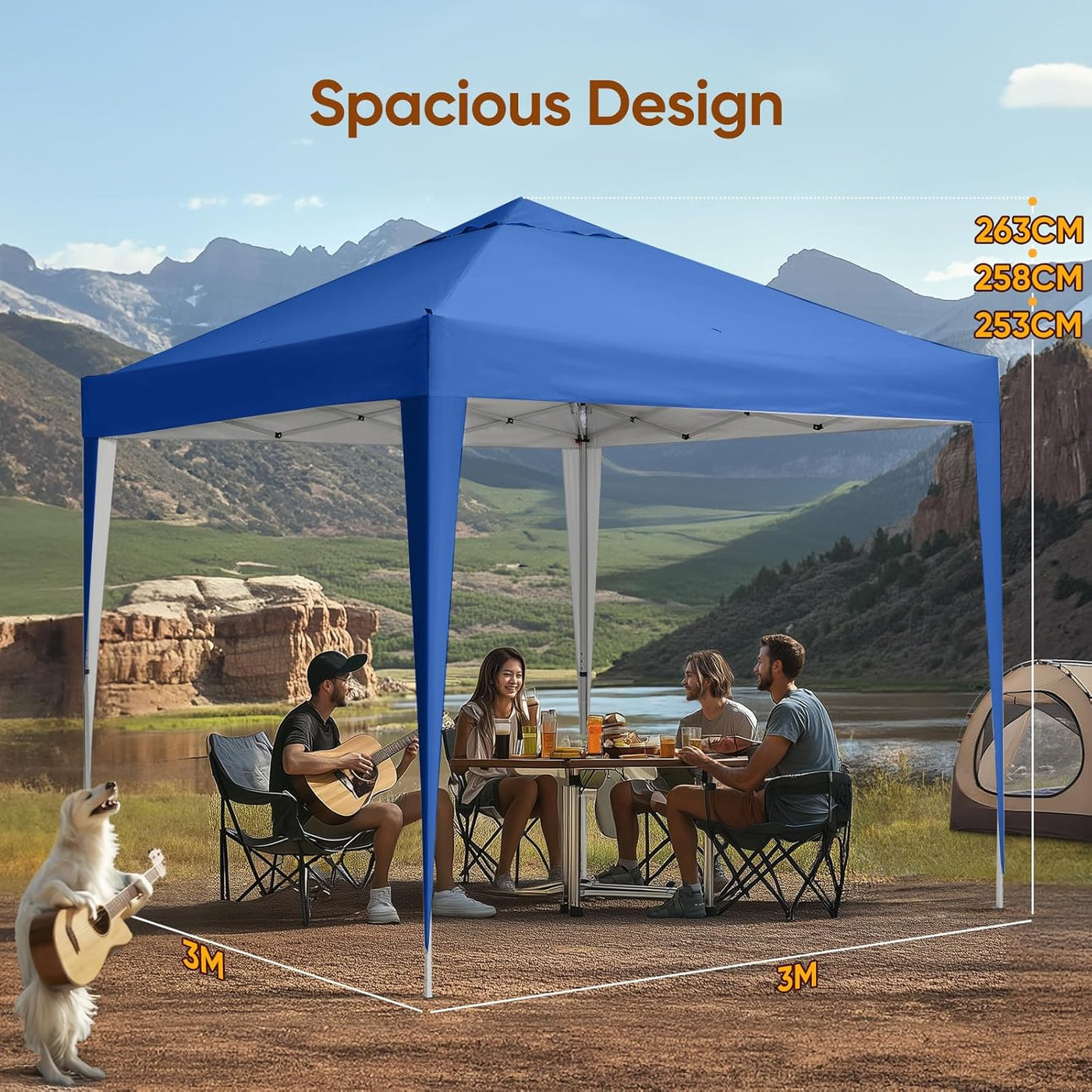Pop Up Canopy Gazebo 3x3m Waterproof Portable Garden Shelter Beige Quictent Tent