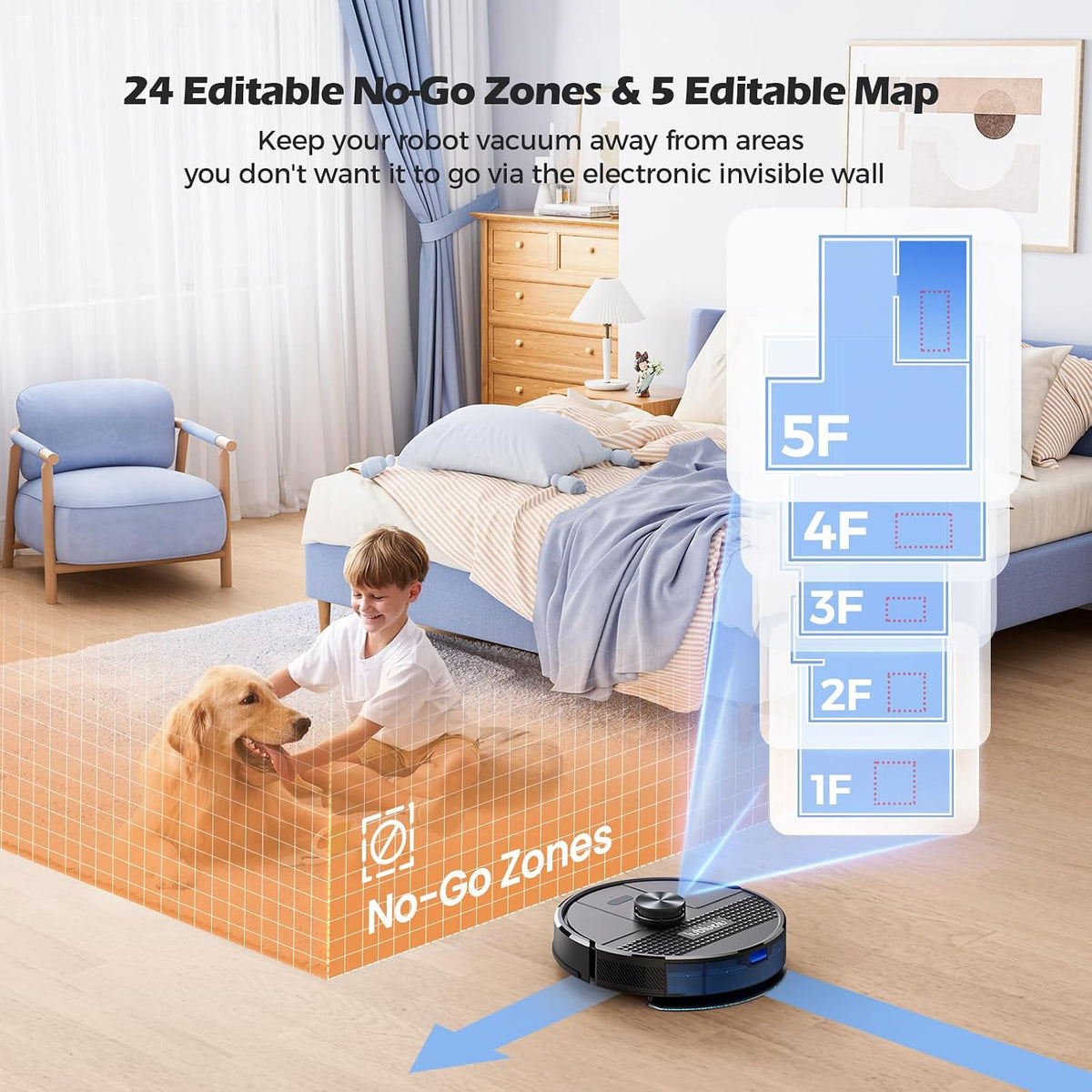Robot Vacuum & Mop 4500Pa LiDAR WiFi Used No Mop Cloth Lubluelu SL68