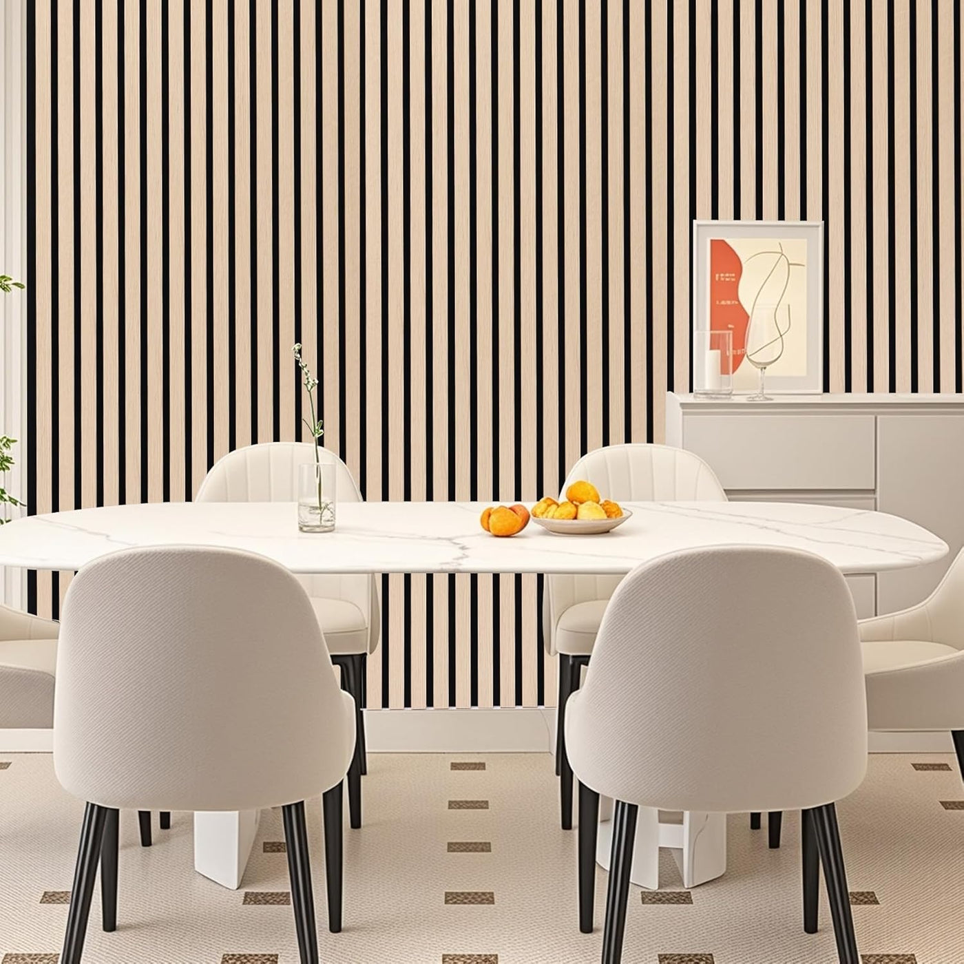 3D Slat Acoustic Wall Panels 2 Pack 122x60cm Wood Sound Absorbing Decor