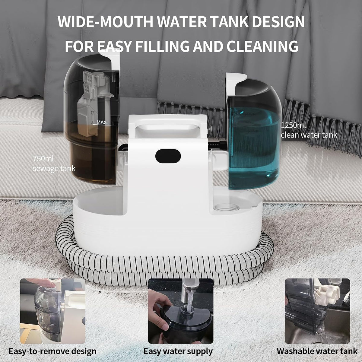 Portable Carpet Cleaner Handheld Spot Cleaning Machine Upholstery PUREBEAR