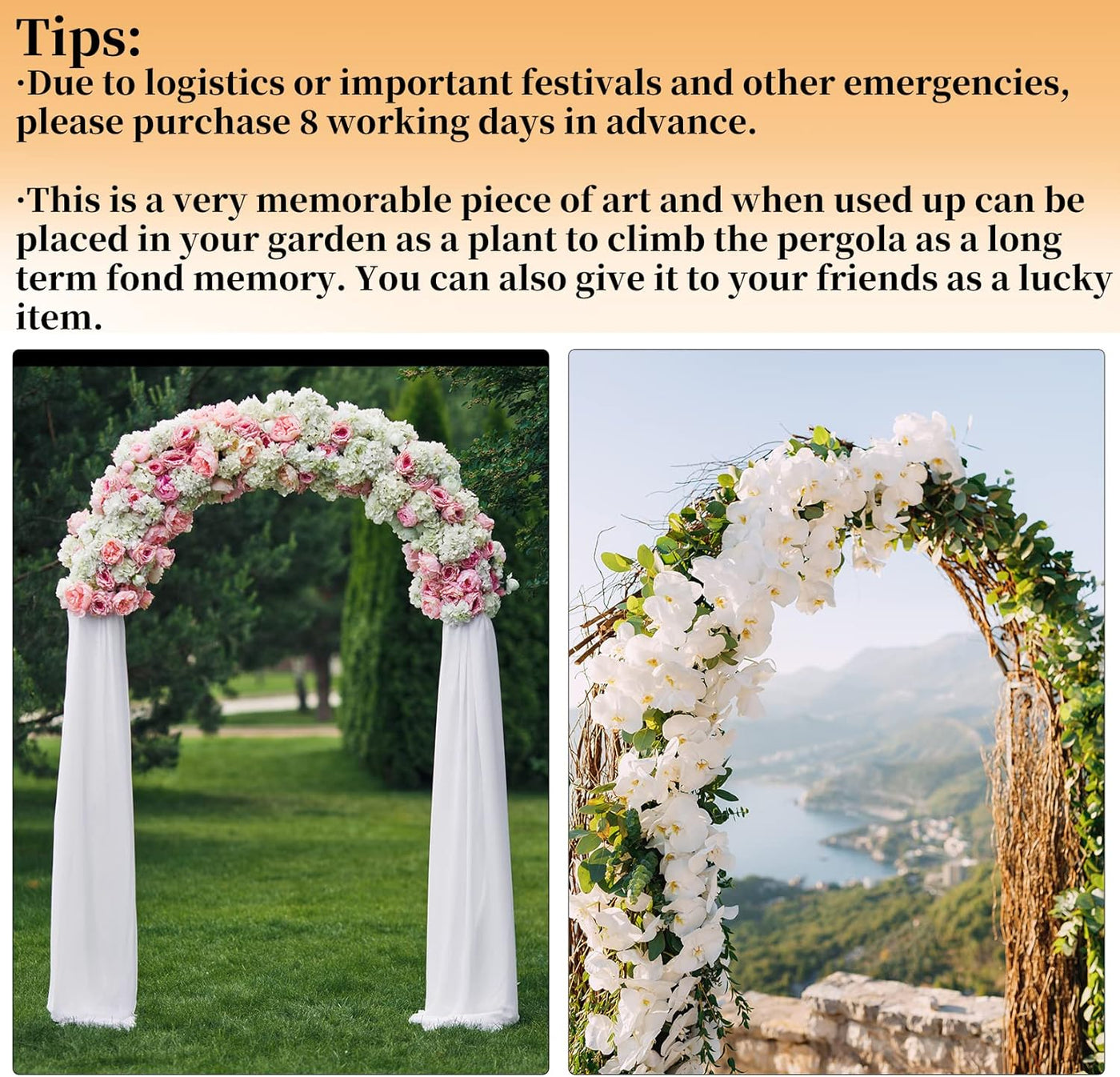 Wedding Arch Stand 3 Layer Metal Backdrop Frame 200x60x260cm White Large