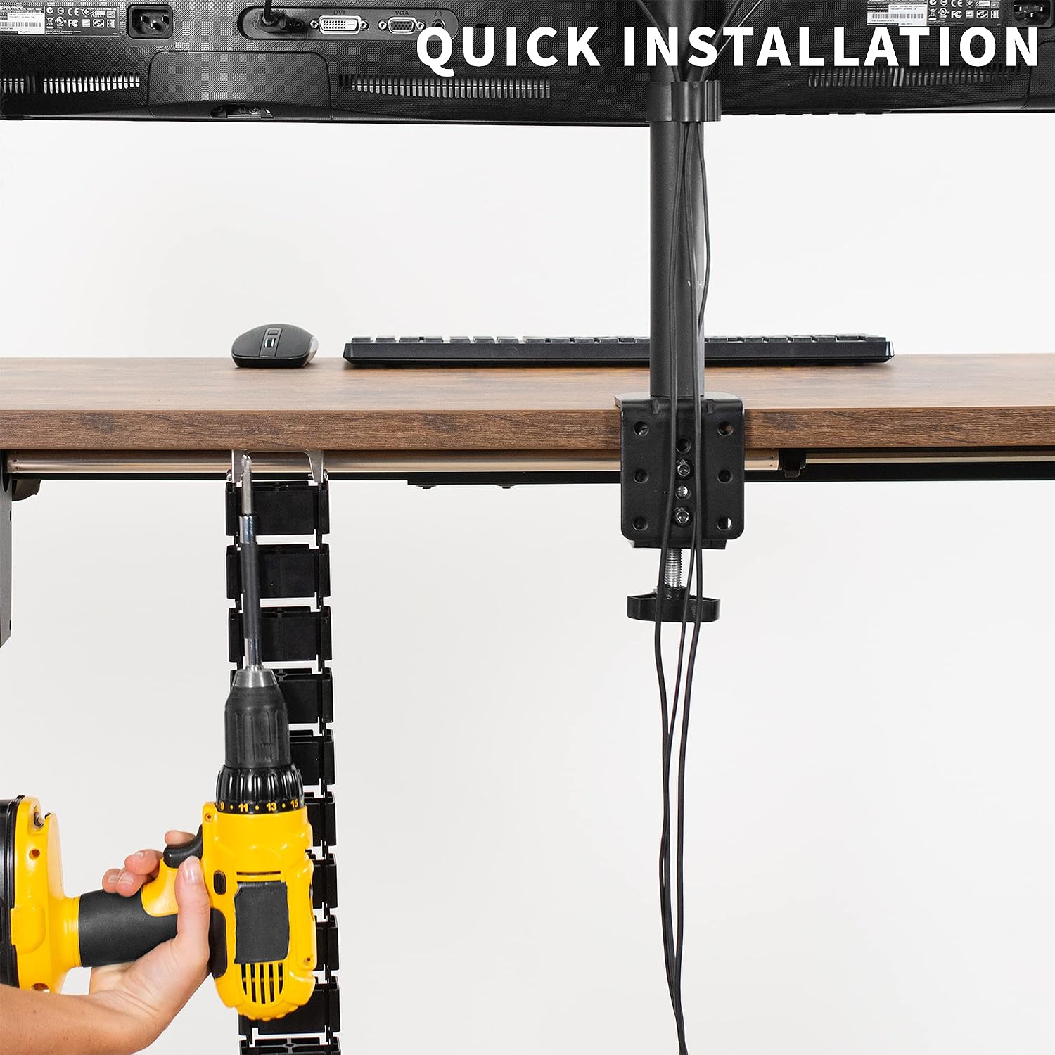Cable Management Kit Adjustable Desk Vertebrae Wire Organizer VIVO