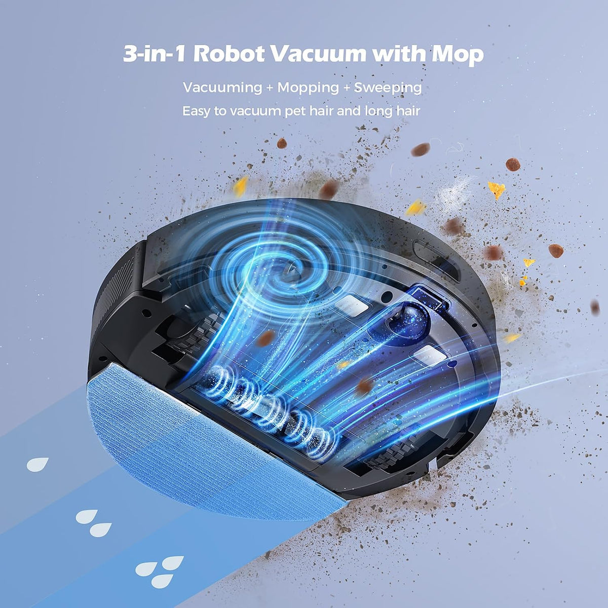 Robot Vacuum & Mop 4500Pa LiDAR WiFi Used No Mop Cloth Lubluelu SL68