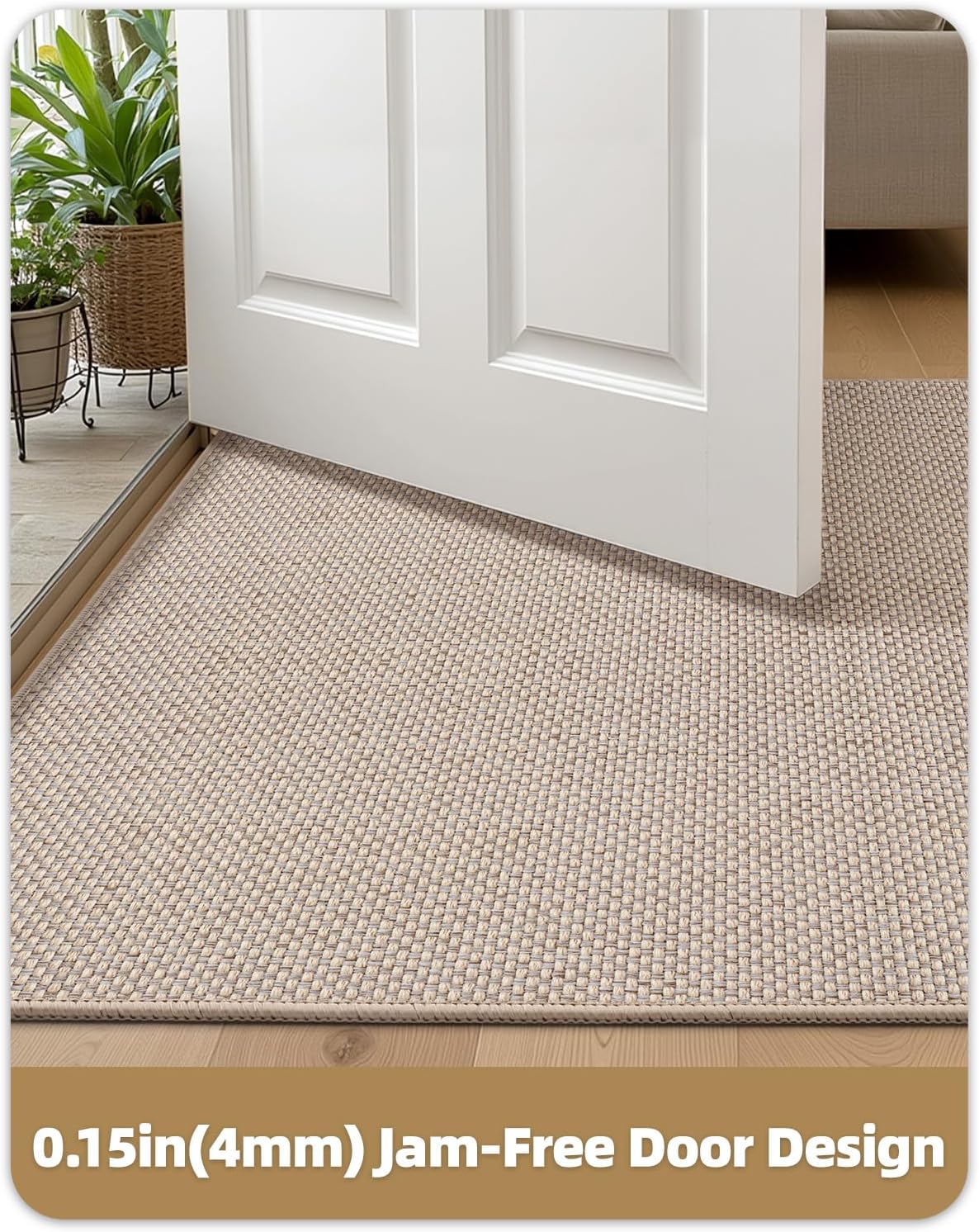 Indoor Door Mat 65x120cm Ultra Thin Entrance Floor Mat Khaki COLOR&GEOMETRY