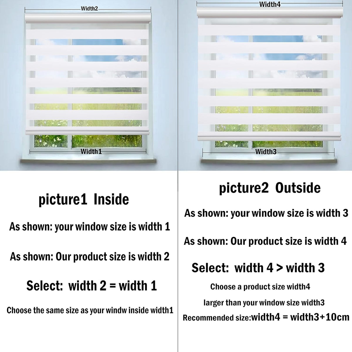 Zebra Roller Blind 120x150cm Day Night Window Curtain White Taiyuhomes