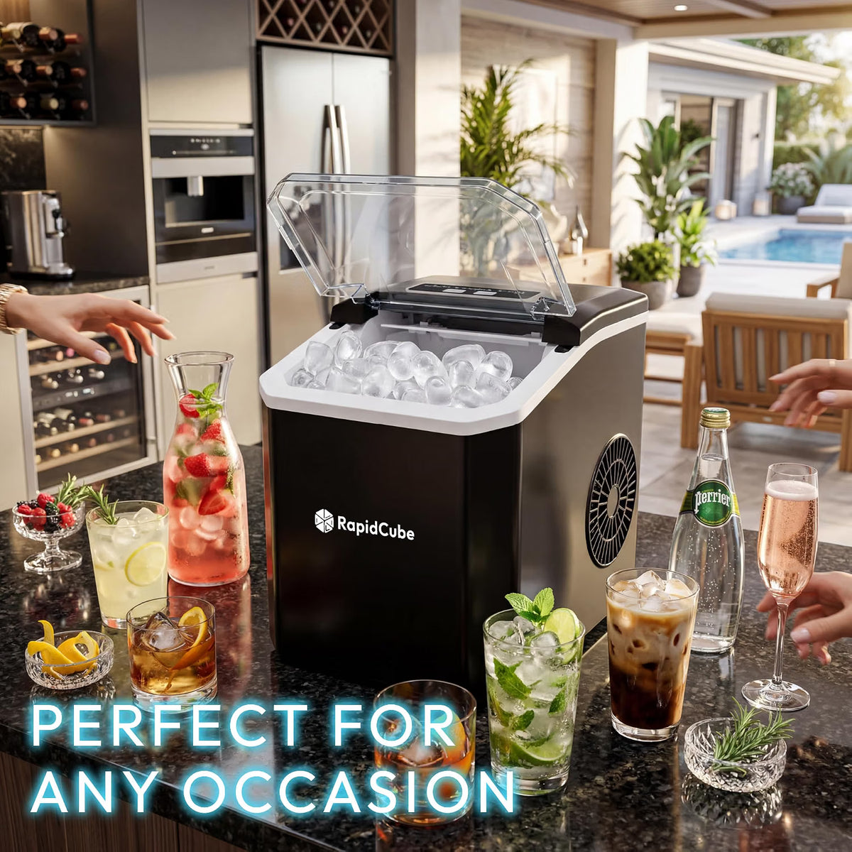 Ice Maker Machine 1.5L Countertop Self Cleaning Portable Compact Ice Maker iN
