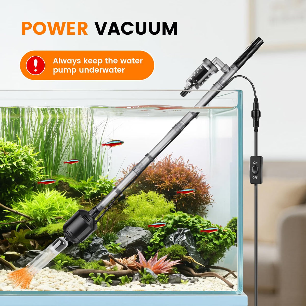Aquarium Gravel Cleaner 1350LPH 15W Electric Vacuum Water Changer Filter hygger