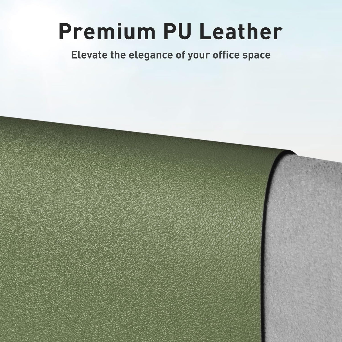 Desk Mat 120x60cm PU Leather Large Mouse Pad Olive Green Office Aothia