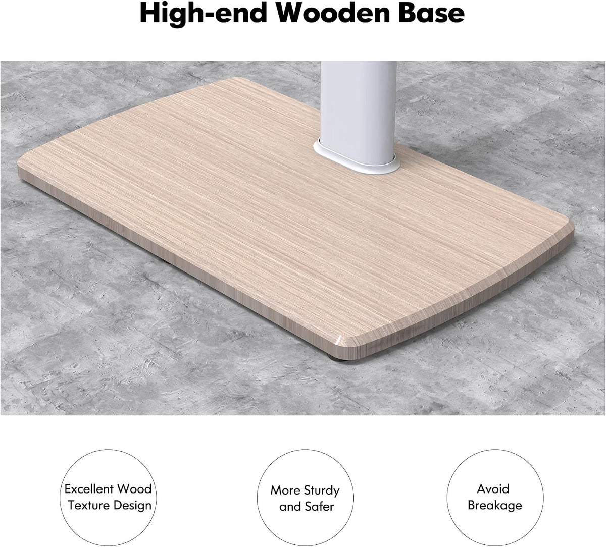 TV Floor Stand 32-70 Inch White 20mm Wood Base Universal FITUEYES Display Mount
